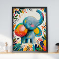 Rainbow Elephant Nursery Print, Jungle Animal Wall Art, Children's Room Decor