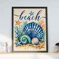 Beach Coastal Watercolour Poster, Nautical Ocean Print, Seaside Home Gift