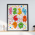 Kawaii Cartoon Numbers 1-10 Wall Art, Colorful Counting Poster (Physical Print)