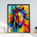 Rainbow Horse Pop Art Print, Bold Equine Wall Decor, Vibrant Animal Poster