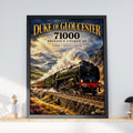 Duke of Gloucester 71000 Steam Train Poster, British Railways Art Print, Vintage Locomotive Wall Art