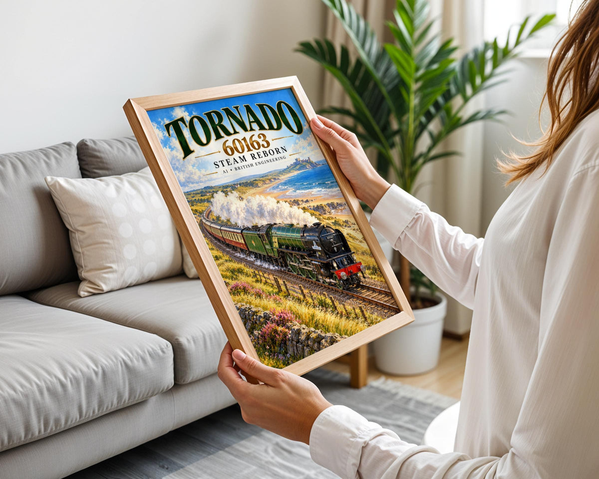 Tornado 60163 Steam Train Poster, British Railway Coastal Art (A1)