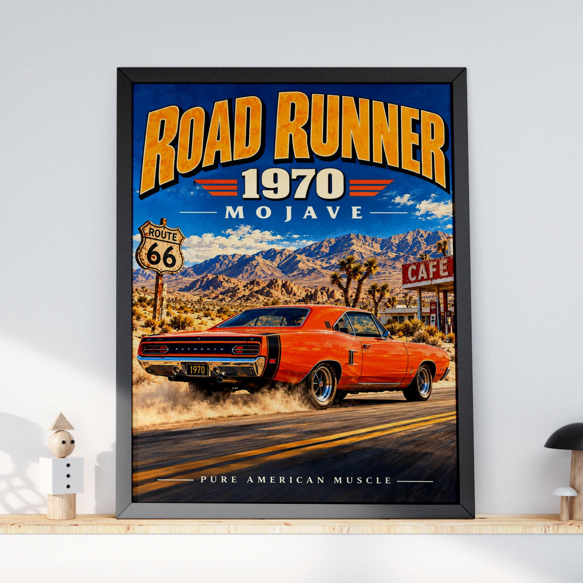 1970 Plymouth Road Runner Poster, Mojave Desert Muscle Car Art (Print)