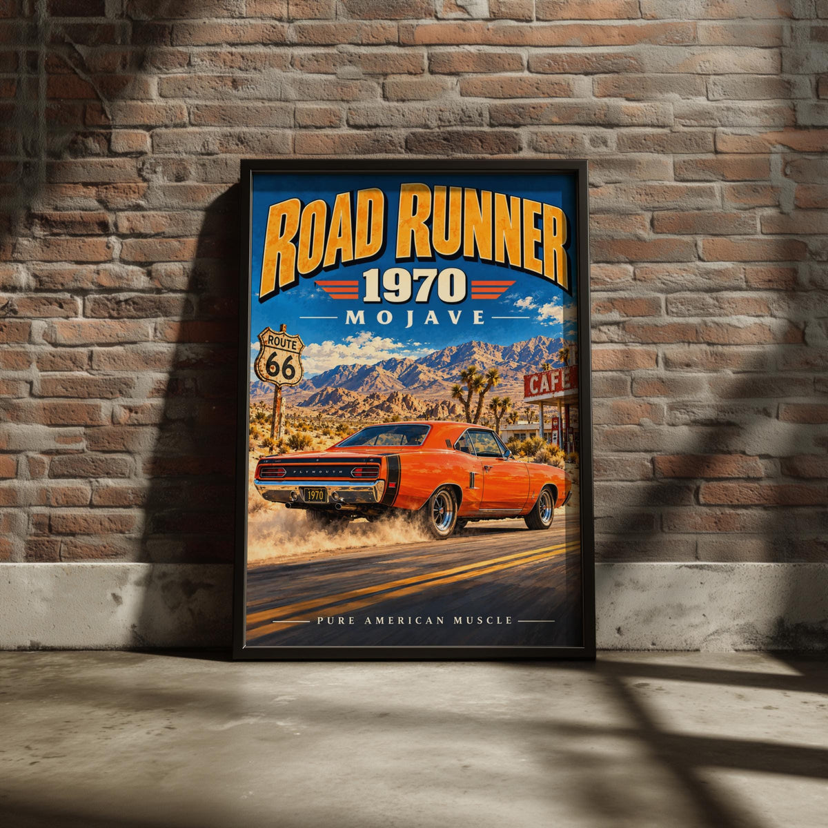 1970 Plymouth Road Runner Poster, Mojave Desert Muscle Car Art (Print)