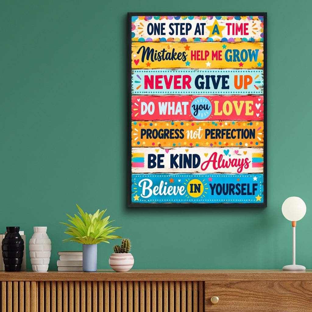 Motivational Quote Wall Art Print, Colourful Inspirational Poster, Kids Classroom Decor