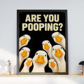 Funny Toilet Poster, Are You Pooping Ducks Wall Art, Bathroom Print, Quirky Duck Art, Black Humour