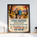 Lives Together Couple Quote Poster, Autumn Walk Love Print, Anniversary Wall Art Gift