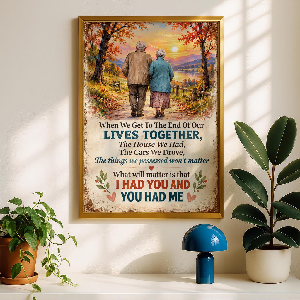 Lives Together Couple Quote Poster, Autumn Walk Love Print, Anniversary Wall Art Gift