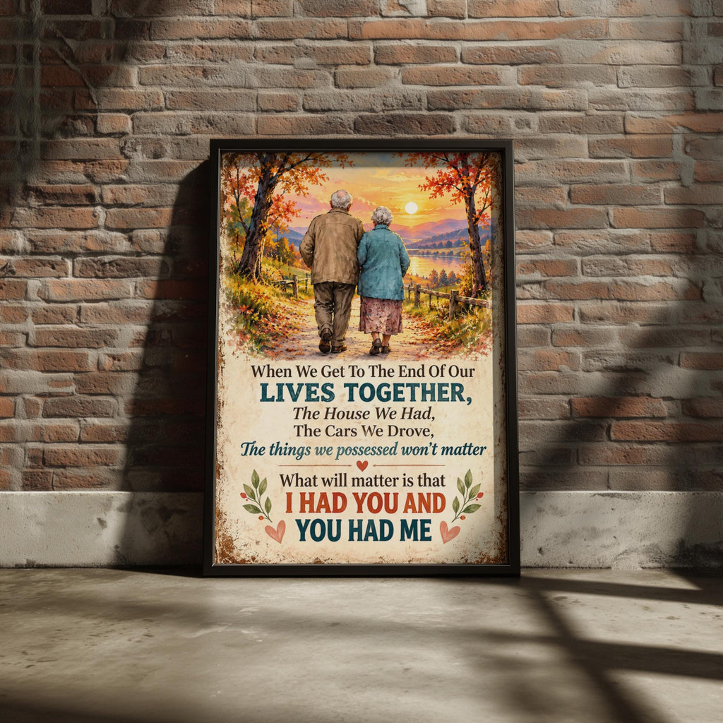 Lives Together Couple Quote Poster, Autumn Walk Love Print, Anniversary Wall Art Gift