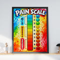 Pain Scale Poster, Colourful Pain Chart with Faces 1-10, Medical Office Wall Art, Nurse Print
