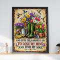 Garden Quote Floral Vintage Print, Hummingbird Botanical Wall Art, Gardener Gift Poster