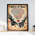We're A Team Romantic Poster, Couple Pinky Promise Hands, Love Quote Wall Art, Anniversary Gift