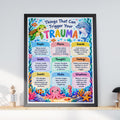 Trauma Triggers Awareness Poster, Ocean Animals Mental Health Wall Art Print