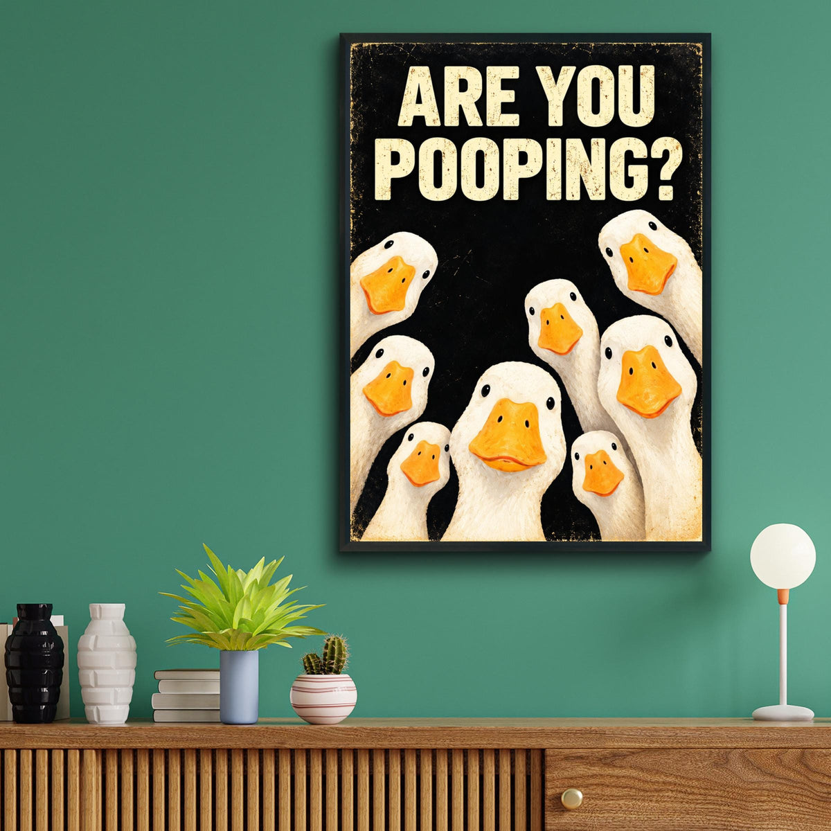 Funny Toilet Poster, Are You Pooping Ducks Wall Art, Bathroom Print, Quirky Duck Art, Black Humour
