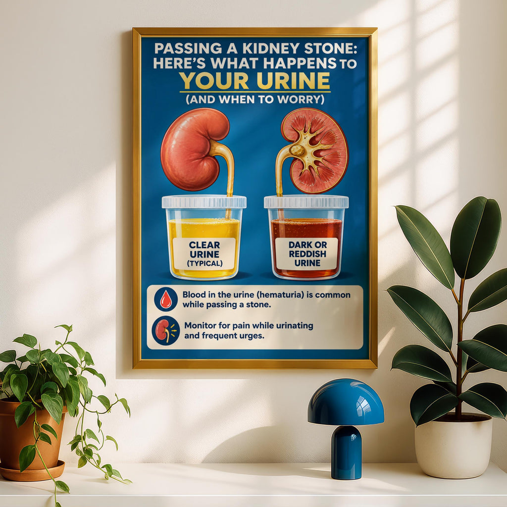 Kidney Stone Poster, Urine Colour Infographic, Medical Wall Art Print, Urology Clinic Decor