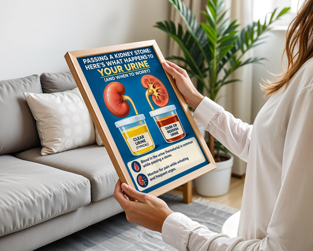 Kidney Stone Poster, Urine Colour Infographic, Medical Wall Art Print, Urology Clinic Decor