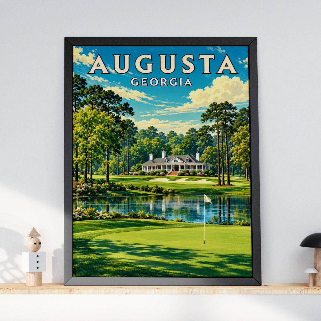 Augusta Georgia Golf Poster, Vintage Travel Print, Golf Course Wall Art, Golfer Gift, Clubhouse