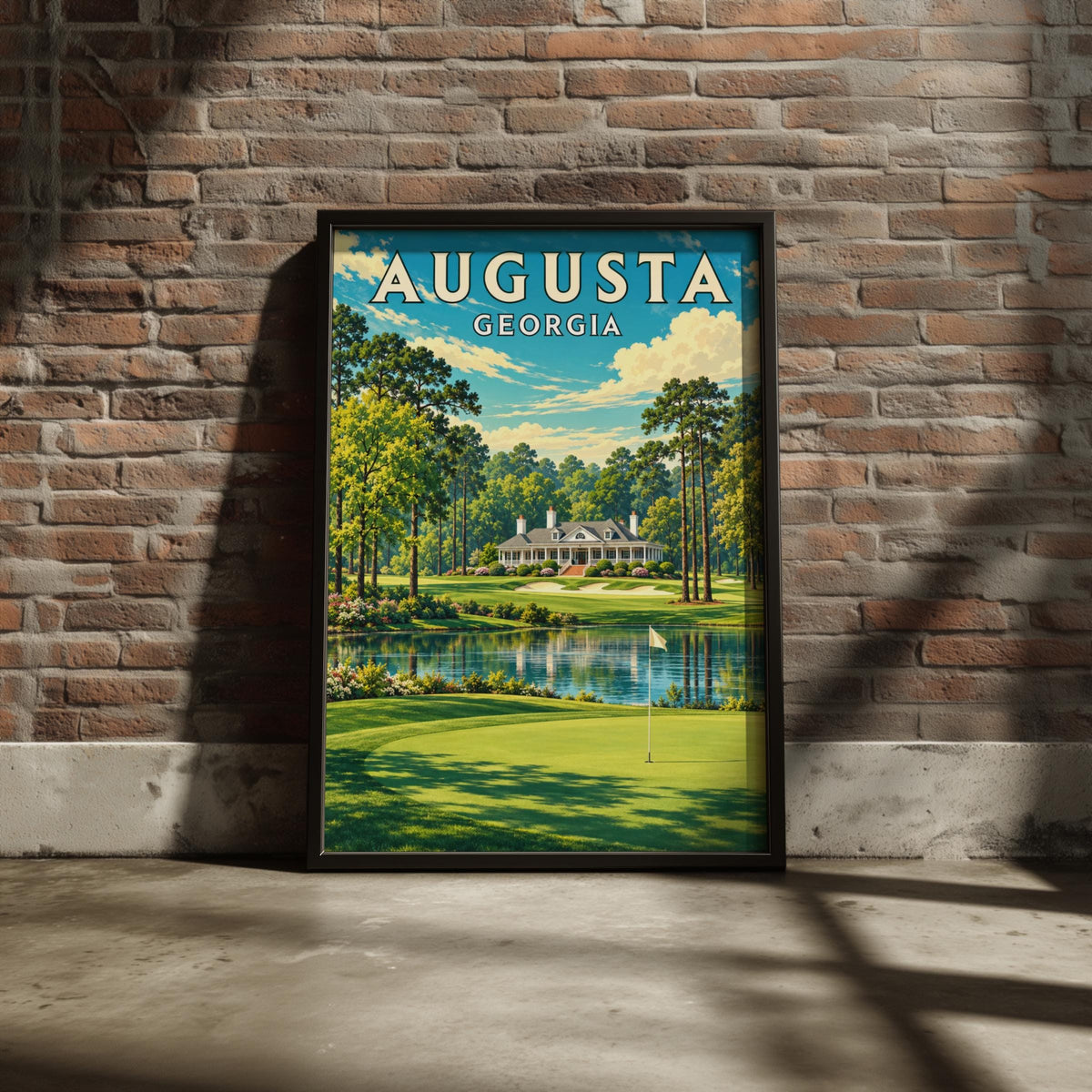 Augusta Georgia Golf Poster, Vintage Travel Print, Golf Course Wall Art, Golfer Gift, Clubhouse