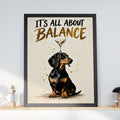 Dachshund Martini Print, Funny Sausage Dog Poster, Cocktail Bar Wall Art, Gold Brush Quote
