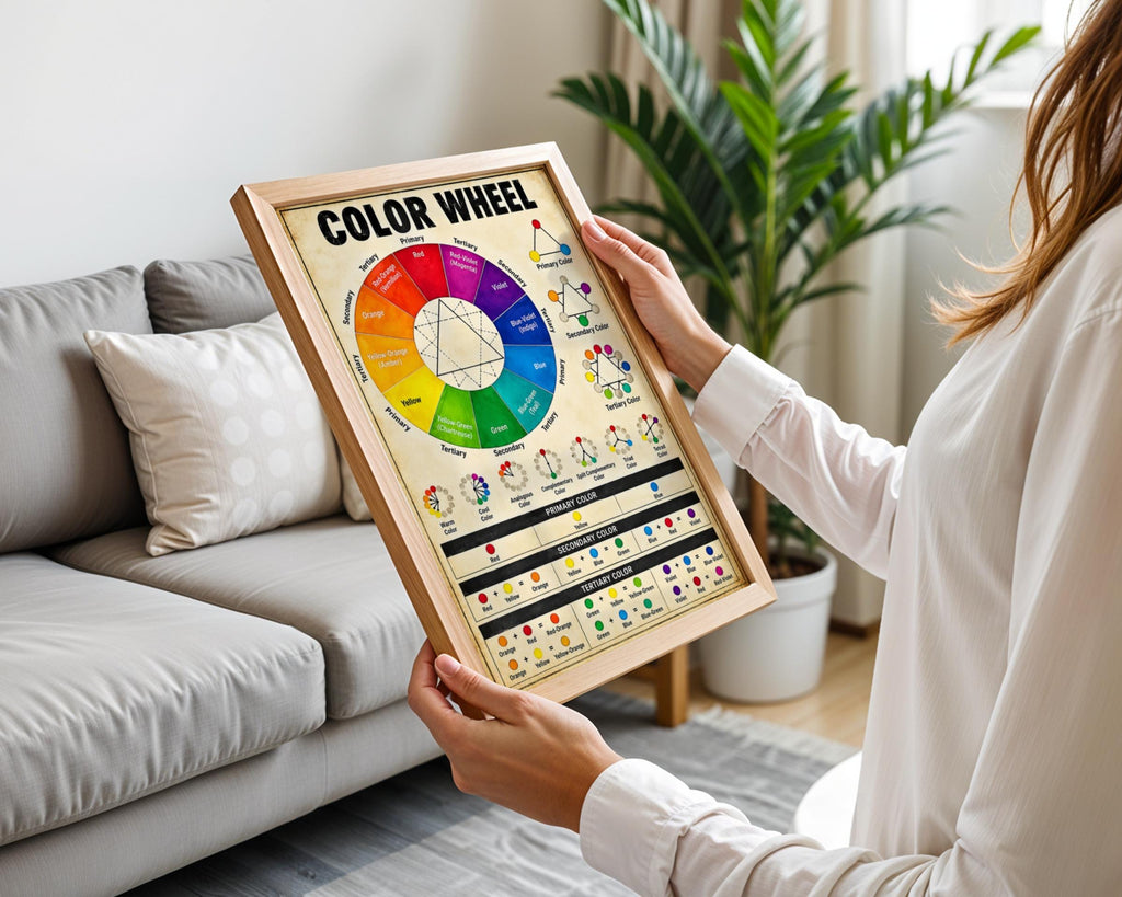 Colour Wheel Poster, Art Teacher Classroom Wall Art, Primary Secondary Tertiary Colours Chart