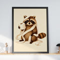 Funny Raccoon Bathroom Wall Art, Toilet Roll Print, Quirky Animal Poster, Loo Humour Decor